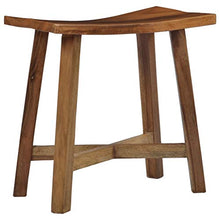 BIGTO - Sgabello da bagno in legno massello Suar 50 x 30 x 50 cm