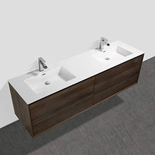 Mobile da bagno sospeso Freya 1900 effetto legno- cassetti con illuminazione a LED
