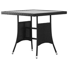 FAMIROSA Tavolo da Giardino Nero 80x80x74 cm in Polyrattan