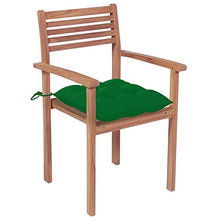 vidaXL Sedie da Giardino 2 pz con Cuscini Verdi in Massello di Teak