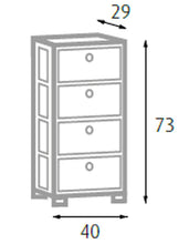 King Home C656734 Cassettiera 4 Cassetti Legno