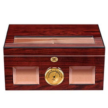 SMEJS Cigar Humidor a Mano in Legno Cigar Box Desktop Humidor con igrometro e umidificatore, Cedar divisore detiene Il 100 sigari