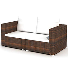 vidaXL Divano da Giardino 28 pz in Polirattan Marrone Sofa Tavolo Sgabelli