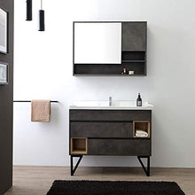 Kiamami Valentina MOBILE BAGNO A TERRA 101CM CON LAVABO STILE INDUSTRIAL SPECCHIO | VIENNA