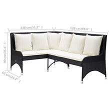 FAMIROSA Divani Angolari da Giardino 2 pz in Polyrattan Nero