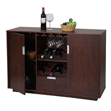 Mendler Portabottiglie Mobile per Vini HWC-F64 40x120x90cm Legno Scuro Noce