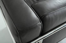 Divano 2 Posti Acciaio Inox Pelle Italiana Nera Marrone Bianca Cognac