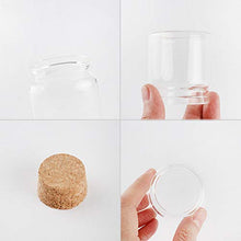 3 flaconi da 50 ml, flaconcini di vetro con sughero, barattoli da asportazione con sughero.