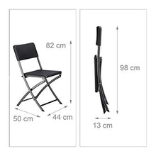 Relaxdays 10020758_46 Set Tavolo e Sedie da Campeggio BASTIAN, Pieghevoli, 3 Pezzi, Rattan, HxLxP 75,5x60x60 cm, Nero