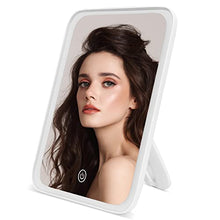 Auxmir Specchio da trucco con luce, 37 LED dimmerabile Vanity Mirror, supporto per tavolo da toeletta, specchio cosmetico illuminato con touch screen, doppio alimentatore, quadrato