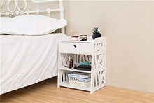 NYDZDM Comodino da Tavolo, Comodino Bianco con Ripiani E Cassetto - Stile Uccello Compatto, 42 X 26 X 50 Cm