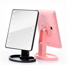 LCSD Specchi Compatti Nero Vanity Specchio Trucco, Caldo Rotazione 360 Gradi Specchio Trucco Regolabile 16/22 Led Illuminato Schermo LED Portatile Luminoso Specchi Cosmetici