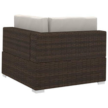 SKM Set Divani da Giardino 3 pz con Cuscini in Polyrattan Marrone (28.55kg)