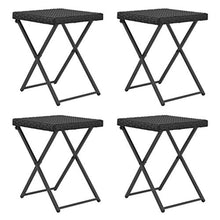 SKM Set da Pranzo da Giardino 5 pz Pieghevole in Polyrattan Nero