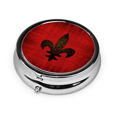Contenitore rotondo per pillole in velluto rosso medievale con 3 scomparti in metallo per medicina e vitamine, contenitore decorativo per viaggi all'aperto