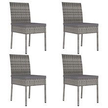 SKM Set da Pranzo da Giardino 5 pz in Polyrattan Grigio (39.95kg)
