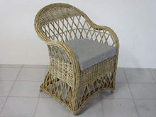 fantasie d oriente Poltrona in Vimini Naturale Intreccio in Rattan Traforata con Cuscino Salotto