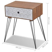SKM Comodini con Cassetto 2 pz Marrone