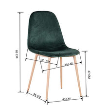 Set di 4 sedie da Pranzo in Velluto Sedie Casual Imbottite con Design retrò e Gambe in Metallo
