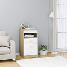 vidaXL - Sideboard Schubladen Weiß Sonoma-Eiche 40×50×76cm Spanplatte