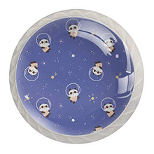Maniglie per cassetti Manopole per cassetti Manopole rotonde Confezione da 4 per armadietto, cassetti, cassettiere, cassettiere ecc. Cartoon Panda DesignBlue S