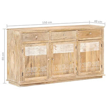 vidaXL Credenza 150x40x80 cm Legno Massello di Mango