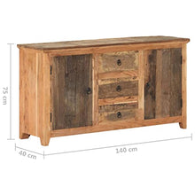 vidaXL Credenza 140x40x75 cm in Legno Massello di Recupero