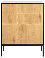 Actona Cassettiera Seaford III Rovere Naturale Nero