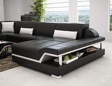 JVmoebel G8004 - Divano angolare in pelle, design moderno