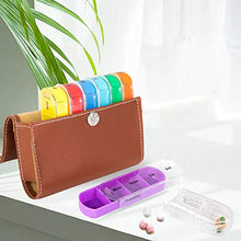 Portapillole Notebook da 7 giorni Portapillole Organizer per dispenser di farmaci Portatile Mattina Luna Sera Bedtime con pelle PU （Scatola per tablet 7 giorni 28 celle）