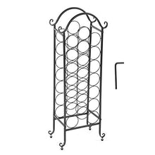 Porta Bottiglie in ferro, Scaffale a forma ad curvo per Vino Cantinetta Portabottiglie per 21 Bottiglie, 20 x 34 x 88 cm