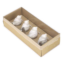 Sumnacon - Set di 4 mollette per tovaglia con uccelli, in ghisa anticata, per giardino, picnic, tavolo, colore: Bianco