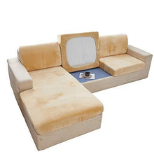 C/N Copriseduta Divano in Velluto Federa Elasticizzata Copri Seduta Divano copridivano Seduta con Cuscini Separati Beige - Arredi Casa