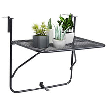 FAMIROSA Tavolo da Balcone Nero 60x40 cm in Acciaio