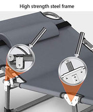 XUSHEN-HU Sedia Pieghevole Heavy Duty, Metal Grey Extra Largo Sdraio for Il Campeggio Esterno, 350kg