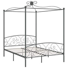 SKM Letto a Baldacchino Grigio in Metallo 180x200 cm (31.9kg)