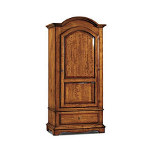 InHouse srls Armadio Cappello Tondo, Arte povera, in Legno massello e MDF con rifinitura in Noce Lucido - Mis. 96 x 56 x 196