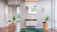 Set di mobili da bagno Malema in bianco-noce con frontale arrotondato 3 pz.
