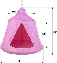Femor Tenda da Gioco, Amaca da Altalena per Bambini, Tenda Mobile con Luci a LED, Impermeabile e Resistente ai Raggi UV, Sale Giochi per Bambini Interne ed Esterne, Regalo per Bambini (Rosa)