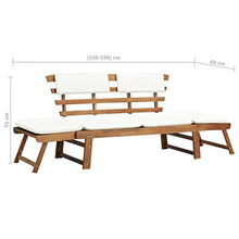 FAMIROSA Panca da Giardino con Cuscini 2-in-1 190 cm in Massello Acacia