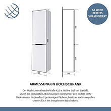 Planetmöbel Set completo di mobili da bagno con lavabo e mobile alto, colore bianco