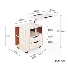 Emall Life Funzionale Comodino Comodino in Legno Regolabile con cassetti, Ruote e ripiano Aperto (Acero Bianco)