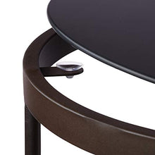 Relaxdays Tavolini Set 2 Pezzi, Tavolinetti Rotondi, Acciaio, Marrone/Nero, H X D: 50 x 50 cm