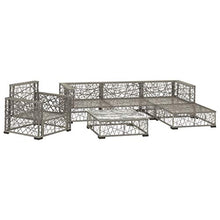 SKM Set Divani da Giardino 10 pz con Cuscini in Polyrattan Grigio D