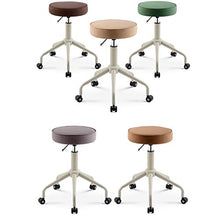 Sgabello Regolabile con rotelle per Lavoro Cucina Salone, ergonomico Sgabello Girevole,Viola