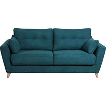 Meubletmoi - Divano 3 posti convertibile in tessuto verde e blu, design scandinavo Moss 4169