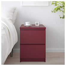 MBI - Cassettiera con 2 cassetti, colore rosso scuro, dimensioni assemblata: 40 x 48 x 55 cm