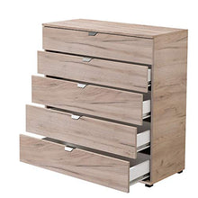 Cassettiera a 5 cassetti - Vincent - 90 cm, Rovere