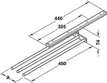 Gedotec Portasciugamani | H6008 | Estrattore asciugamani a 3 bracci estensibile | 1 pezzo | porta strofinacci lunghezza 465 mm in nero | porta asciugamani da bagno e cucina girevole a 90°