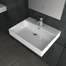 Bad1a Alpenberger - Lavello da appoggio in ghisa minerale, 60 x 42 cm, con troppopieno integrato, lavello rettangolare ed elegante, montaggio semplice